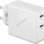 Hálózati dupla USB-C Power Delivery gyorstöltő, 36W, fehér fotó