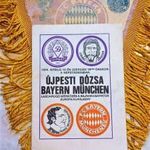 Újpesti Dózsa - Bayern München BEK foci műsorfüzet 1974 Népstadion, hozzá óriás selyem zászló fotó