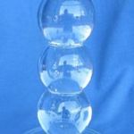 Üveg gyertyatartó, mécsestartó , 17.2 cm magas, tányér átmérő 9.7 cm fotó