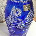 Meseszép jelzett kék kristály váza fotó