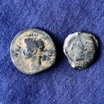 Caesar és Augustus!!! Hispaniai bronz veretek (Semis és AS) | 2 db római érem / LOT007 fotó