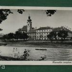 Képeslap, Győr, Rába part karmelita templom és rendház, részlet, látkép fotó