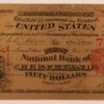 USA arany fólia bankjegy First National Bank of Cleveland 20 dollár 1863 Ohio - "Gold Banknote" fotó