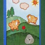 Kártyanaptár, Woolmark tiszta élő gyapjú, grafikai rajzos, bárány, 1984, , B, fotó