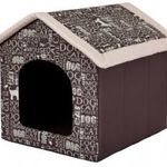 Szivacs kutya és cica ház - feliratos, barna - 60x60x55cm fotó