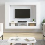 fehér szerelt fa TV-szekrény 152 x 22 x 113 cm fotó