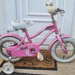 Miles Hawaii 12-es újszerű pink, kislány bicikli, kontra fékkel, mankókerékkel fotó