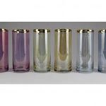 1S440 Retro színezett aranyozott üveg pohár készlet 6 darab fotó