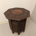 Antik arab bútor összecsukható dúsan faragott fa kávé tea asztal Marokkó Algéria 221 8405 fotó