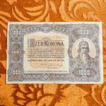 1920 -as 1000 Korona "nagy alakú" "Orrel Füssli pénzjegynyomdás" bankó (L1769) fotó