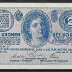 1918-19.( 1914.) 2 K bankjegy felülbélyegzéssel fotó