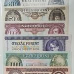 Retró Forint sor. 10, 20, 50, 100, 500, 1.000, 5.000 Forint. Nagyon szép állapotú bankjegyek! fotó