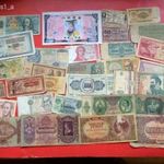 Magyar és külföldi sokat használt megviselt bankjegyek 43 fotó