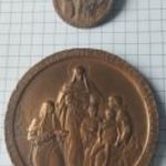 1935. IX. Országos Dermatologiai Kongresszus Budapest emlékérem mini kitűzővel együtt bronz 60mm fotó