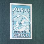 Gyufacímke, 1 db , Belgium Match gyufagyár, SEAQUIL, tenger , vitorlás, sirály, 1950-60 fotó