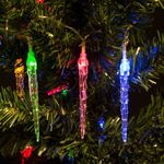 Karácsonyi LED fényfüzér - színes jégcsap - 20 LED - 2 méter - elemes 2 x AA fotó