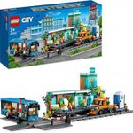 Lego City Vasútállomás vonat busz sorompó váró wc toi toi minifigurák ajándék ötlet 60335 ÚJ fotó