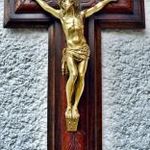 Antik Tömör Sárgaréz Jézus Krisztus 550g! (20 cm) 42cm faragott feszület, aprólékos kereszt, korpusz fotó