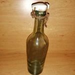 Régi kis méretű zöld csatos üveg, palack (38/d) fotó