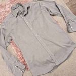 ETERNA SILVER férfi 38-as modern fit világos szürke , hosszú újjú pamut ing , premium üzleti ing fotó