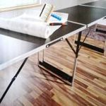 kemping party tapétázó asztal úJ 100x60 cm, összehajtható, állítható magasság, fotó