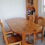 Borovi fenyő bővíthető asztal, étkezőasztal + 4 db szék fotó