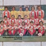 Dunaújváros Kohász dupla oldalas foci csapatkép poszter 1977 - NB1 bajnokság labdarúgás KS melléklet fotó