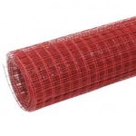 piros PVC-bevonatú acél csirkeháló drótkerítés 10 x 1 m (143661) fotó