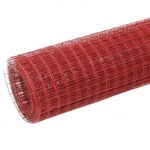 piros PVC-bevonatú acél csirkeháló drótkerítés 25 x 0, 5 m (143675) fotó