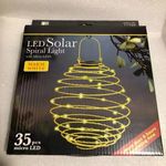 LED-es napelemes szolár spirál gömb lámpa - melegfehér - 22 cm - sárga színben fotó