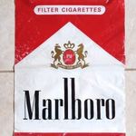 Marlboro cigaretta retro műanyag füles reklámtáska nejlonszatyor 1980 körül fotó