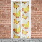 Mágneses szúnyogháló rovarháló függöny bejárati ajtóra 100x210cm fehér pillangós fotó