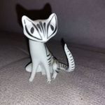 Hollóházi porcelán macska cica szobor nipp, kézzel festett, art deco, Torma Istvánné tervezése fotó