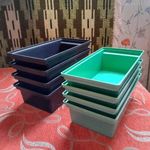 zöld és fekete vastagfalú minőségi műanyag kerti tároló edény láda - új fotó