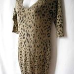 3/4-es ujjú ocelot mintás női miniruha mini ruha S M tunika fekete óarany mb: 82cm db: 70 *átvét: Zugló fotó