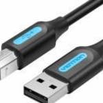 Vention USB-A 2.0/M -> USB-B/M, (PVC, fekete, nyomtatókábel, printerkábel), 3m, kábel fotó