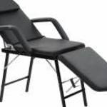 vidaXL hordozható fekete műbőr arckezelő szék 185 x 78 x 76 cm fotó