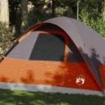 vidaXL 6 személyes narancssárga vízálló kupolás családi sátor fotó