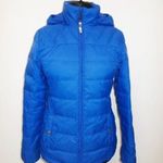 Kék női kapucnis kabát fotó
