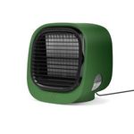 Hordozható mini léghűtő ventilátor RGB LED színváltós - USB - zöld fotó