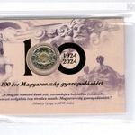 100 éves a Magyar Nemzeti Bank MNB 100 forint 2024 - első napi veret - sorszámban születési év: 1949 fotó