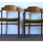 1R468 Retro formatervezett keményfa karfás szék pár fotó