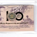 100 éves a Magyar Nemzeti Bank MNB 100 forint 2024 - első napi veret - sorszámban születési év: 1948 fotó