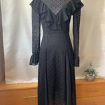 Temperley London fekete gót stílusú csipke-tüll alkalmi női ruha 10-es fotó