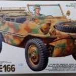 35224 Tamiya 1/35 German Pkw.K2s Schwimmwagen Type 166 Model Kit fotó