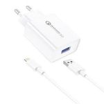 Foneng EU13 hálózati töltő + USB-A - Lightning kábel fehér (EU13 iPhone) (EU13 iPhone) fotó