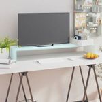 zöld üveg TV állvány/monitor magasító 100 x 30 x 13 cm fotó