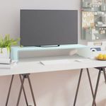 zöld üveg TV állvány/monitor magasító 80 x 30 x 13 cm fotó