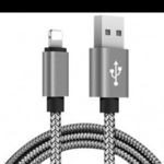 Extra strapabíró 1 méteres Lightning Iphone gyorstöltő és USB adatkábel - Szürke fotó