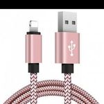 Extra strapabíró 1 méteres Lightning Iphone gyorstöltő és USB adatkábel - Rose Gold fotó